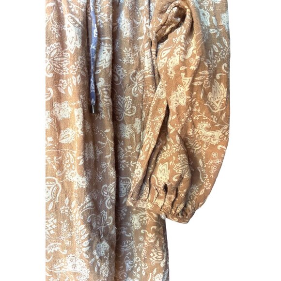 Unsubscribed Cotton Embroidered Mustard Yellow Navy Blue Dress, Size 6 New - Picture 5 of 8